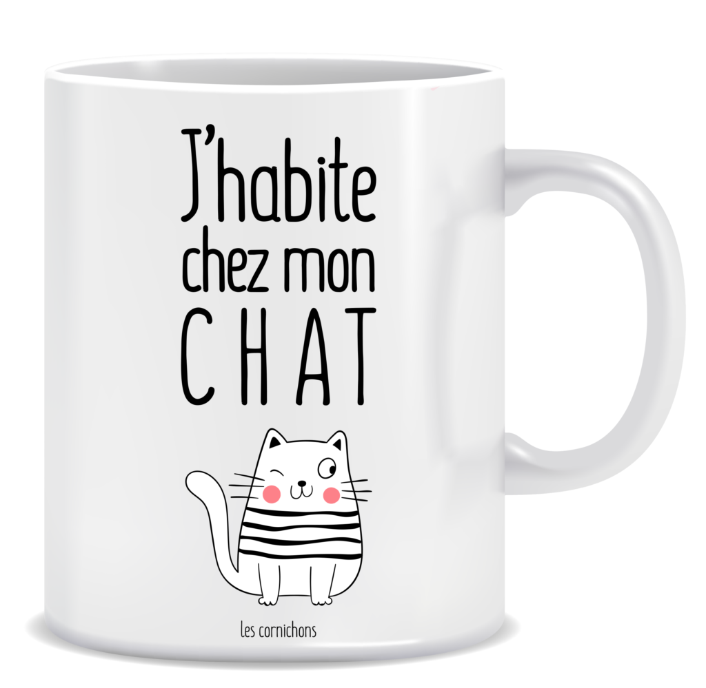 Mug J Habite Chez Mon Chat Les Cornichons